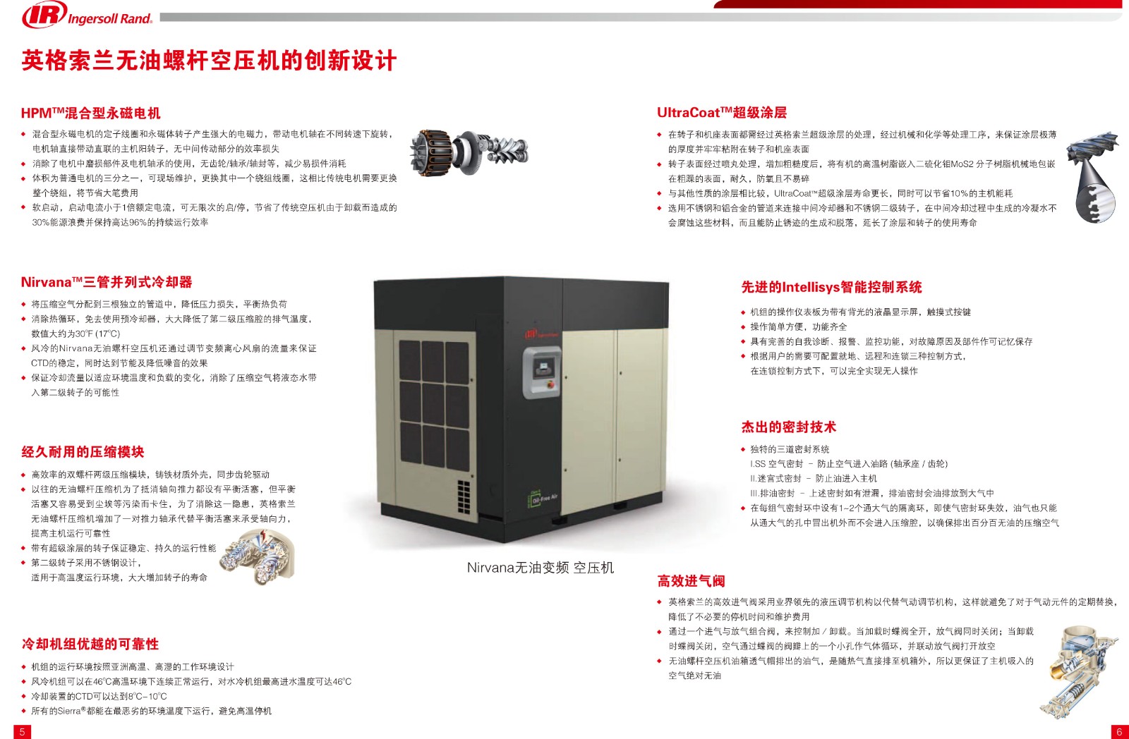 IR系列全无油螺杆式空压机37-300KW